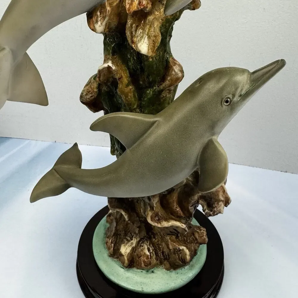 Wildlife Dolphins‎ Statue Crosa Collection Seaworld Edition Nautical Decor EUC
